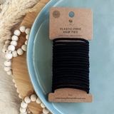 black plastic-free hair ties